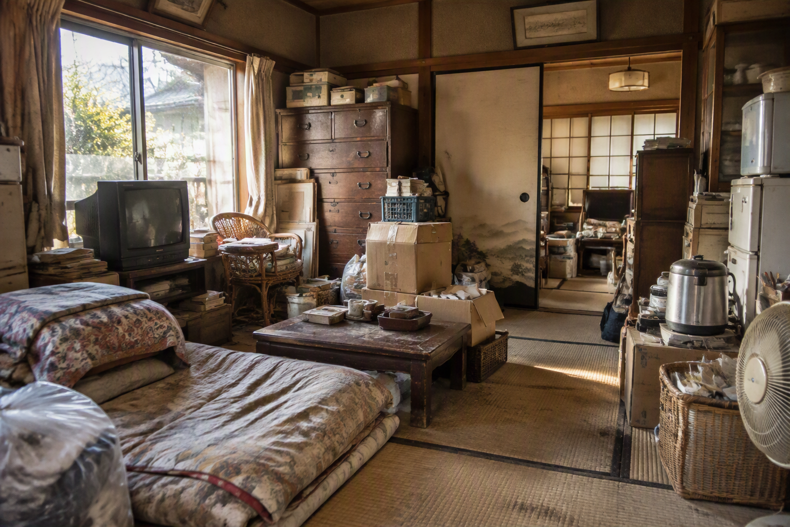 家具や家電などの残置物がある空き家のイメージ